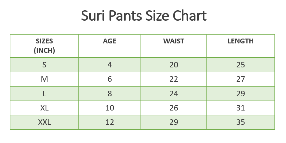 Suri Pants Size Chart.PNG Suri Pants Size Chart.PNG