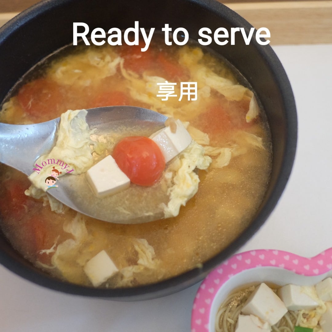 Tomato Tofu Egg Drop Soup