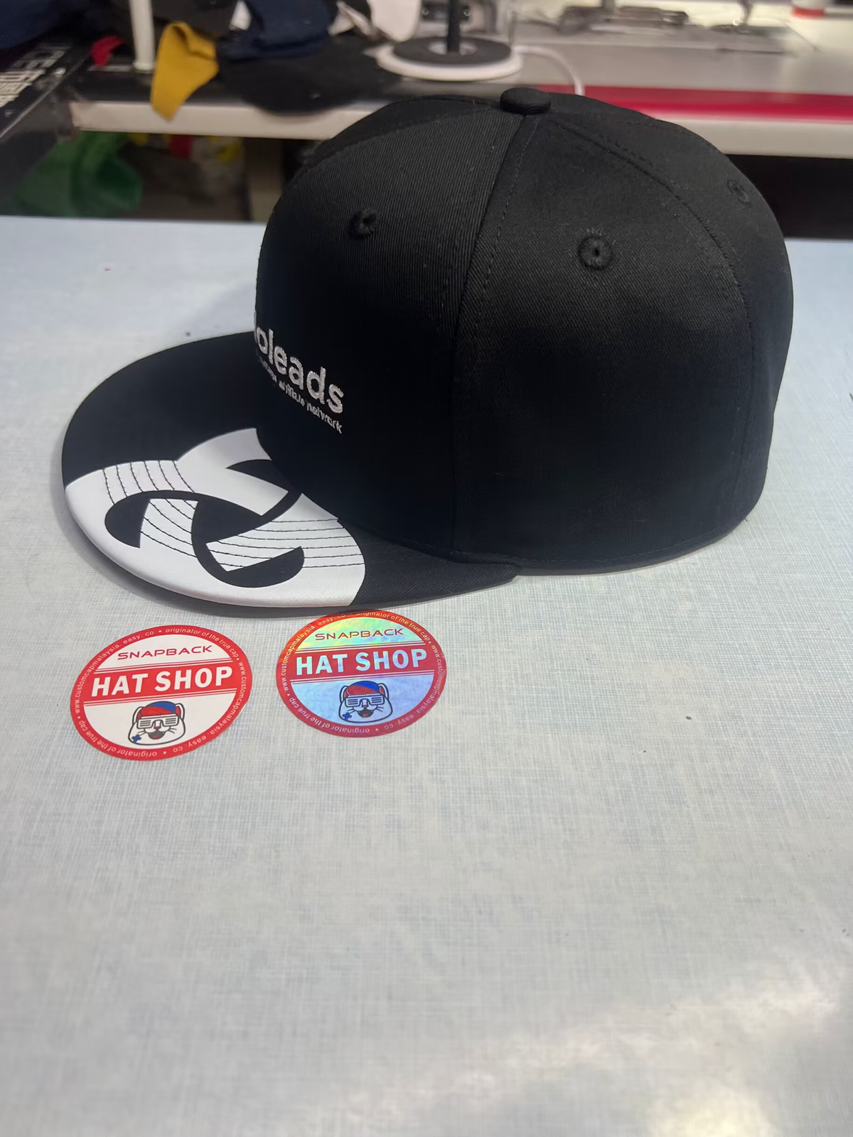 Customize Snapback Hat embroidery with Printing on the brim