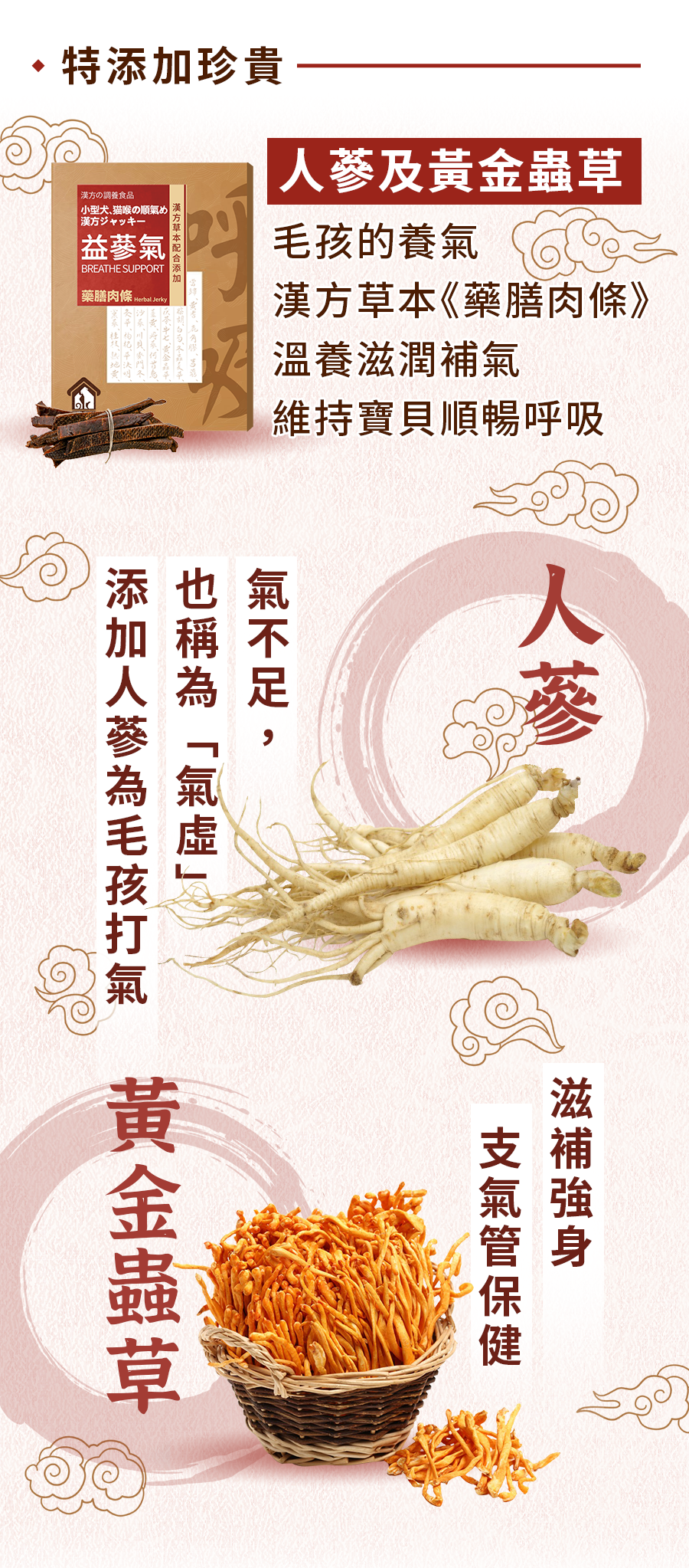 漢方保健品寵物貓狗氣管保養氣管塌陷逆向噴嚏呼吸道照顧3_人蔘黃金蟲草.jpg