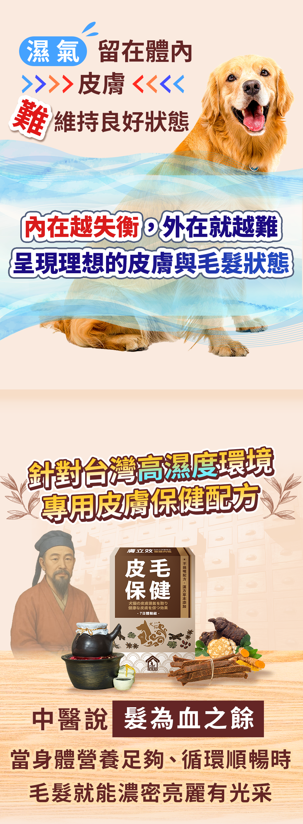 漢方寵物保健品貓狗體內除濕氣皮膚毛保健黴菌黑點紅點搔癢皮膚問題2_體內外除濕.jpg