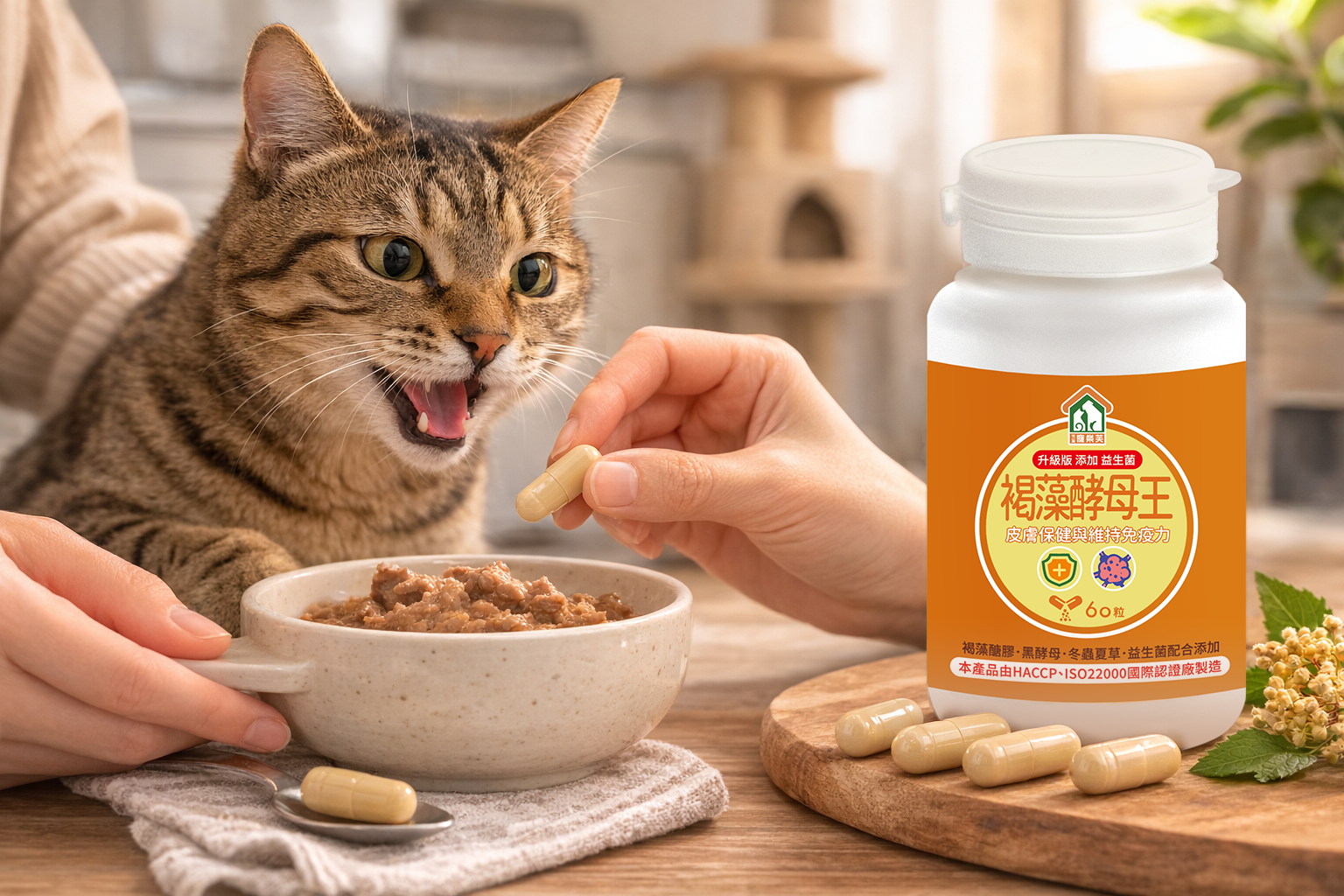 貓咪口炎怎麼辦？9歲貓咪小虎食用寵樂芙寵物保健食品褐藻酵母王分享