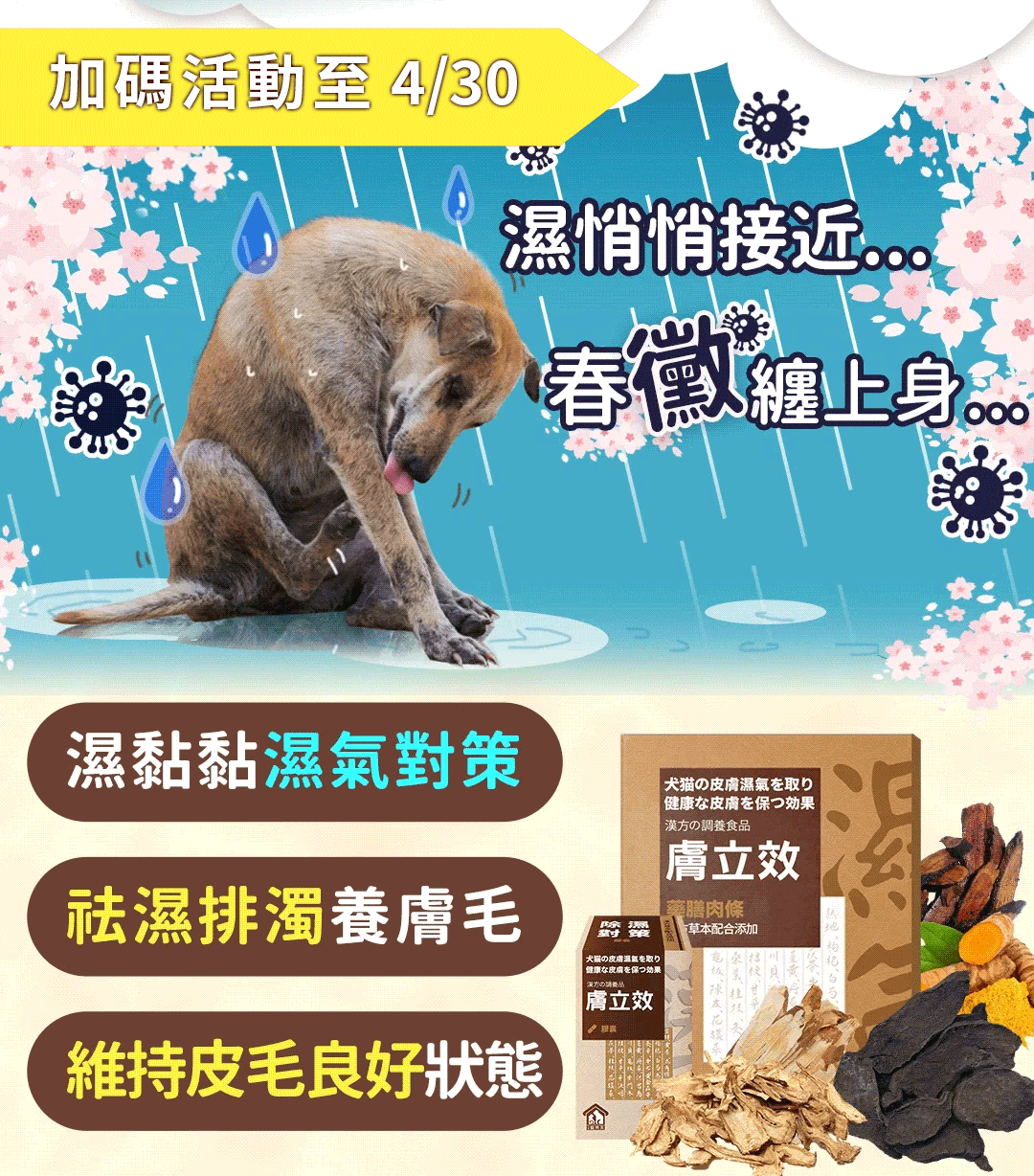 寵樂芙漢方祛濕養膚膚立效 春天不只是濕疹搗亂 是皮膚炎還是過敏