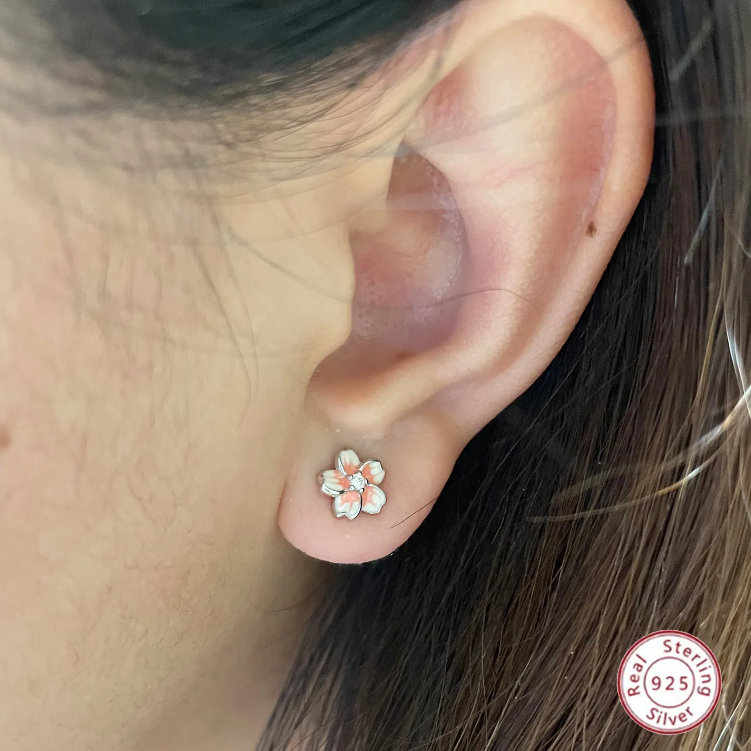 Pink Sakura S925 Earrings
