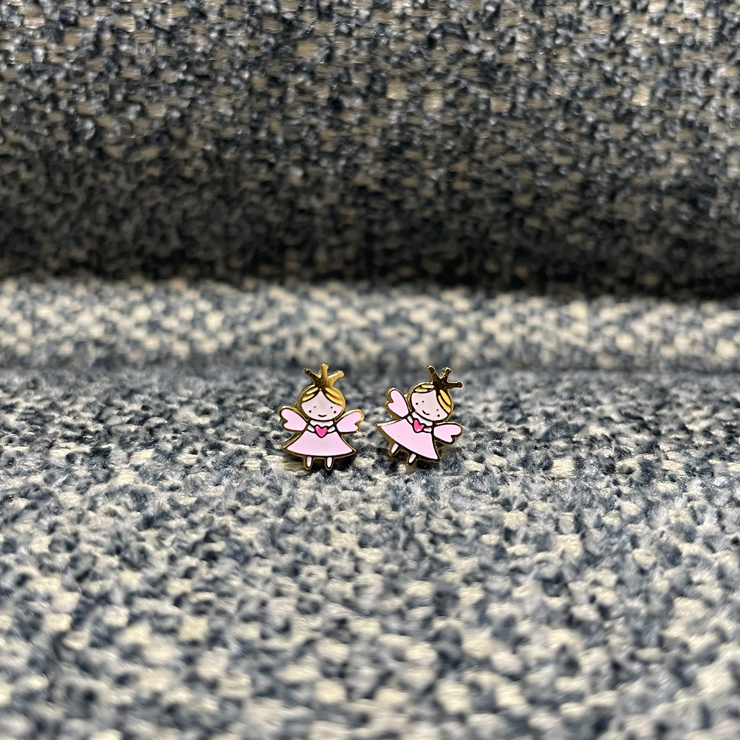 Little Pink Angel Stainless Steel Earrings