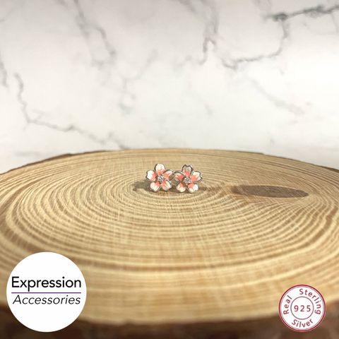 Pink Sakura S925 Earrings