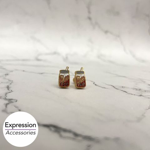 Milktea Screwback Stainless Steel Earrings