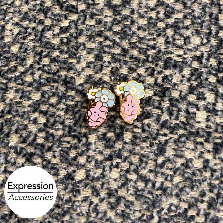 BT21 Fluffy Cooky Stainless Steel Earrings