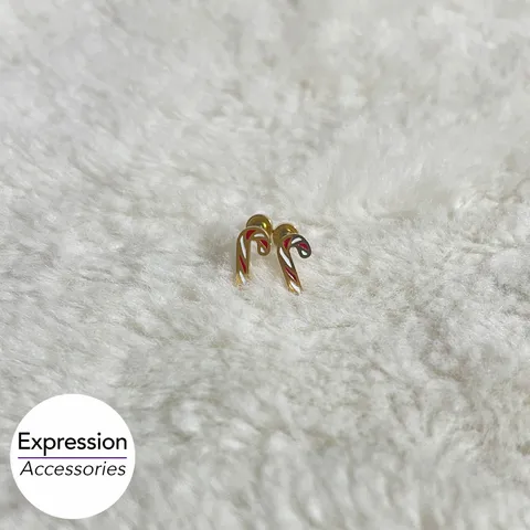Candy Cane Stainless Steel Earrings