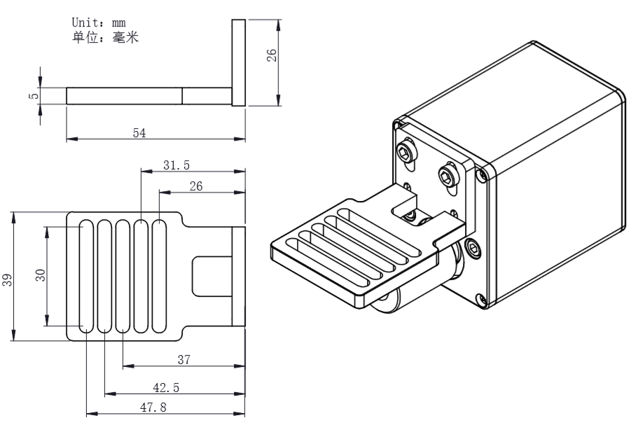 Connecting-bracket for Takahashi Scope