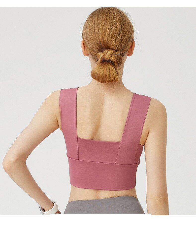 Yoga Vest With Chest Pad Breathable Gathered Shockproof Sports Vest Soft  Naked Sexy Suspenders Beautiful Back Fitness Yoga Bra