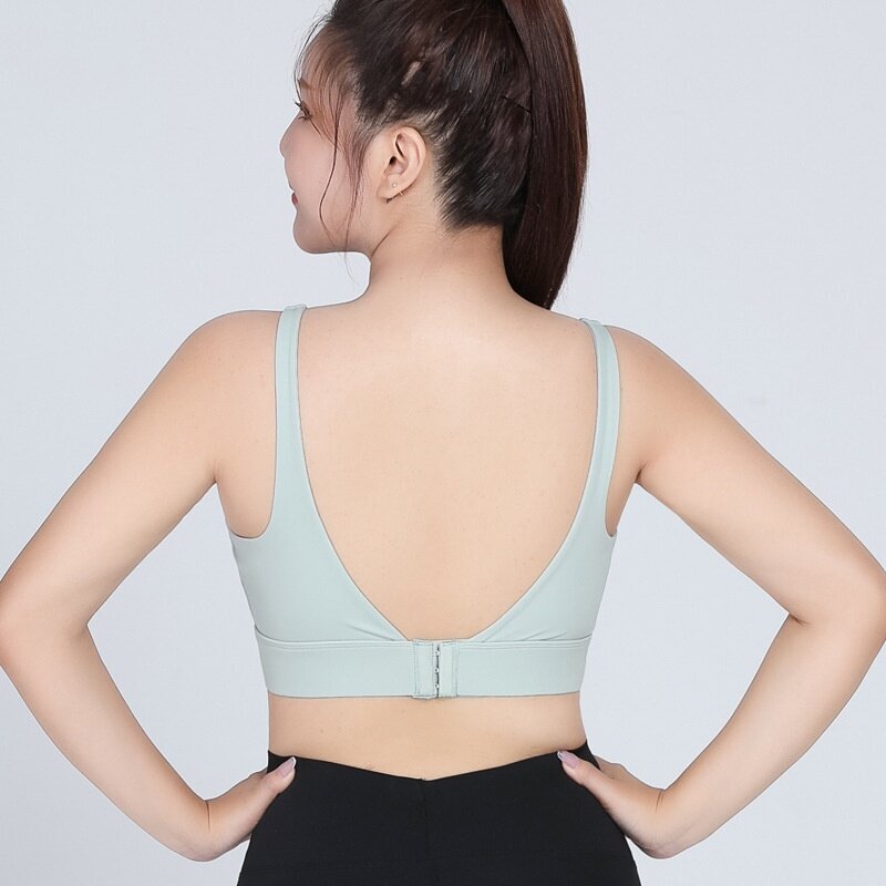 U-shaped Beautiful Back Sports Bra Women's Plus Size Women's High-strength  Shock-proof Fixed Chest Pad Quick-drying Yoga Vest Outer Wear Fitness Bra  Black XL