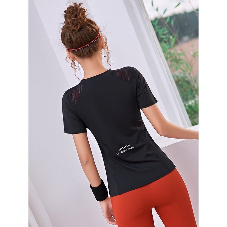 New Sports Top Women's Summer Thin Short Sleeve Sports T-shirt Running  Training Fast Drying Clothes Fitness Yoga Clothes Blue S