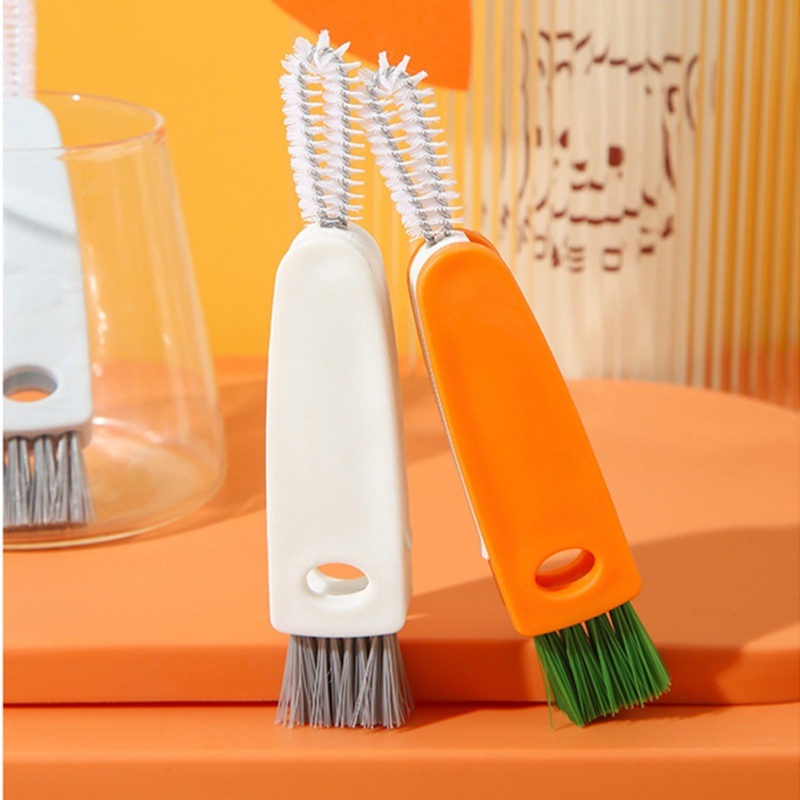 3 in 1 Cleaning Brush Cup Lid Cleaning Brush Set Multifunctional Household  Soft Bristle Flexible Cup Cover Groove Gap Brush