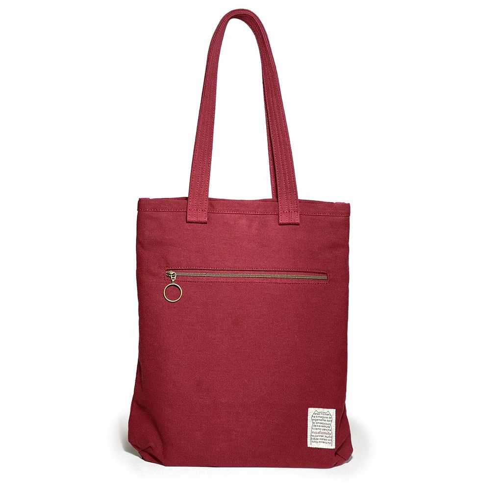 NF Sagara Cat Canvas Tote Bag_Red_Back.jpg