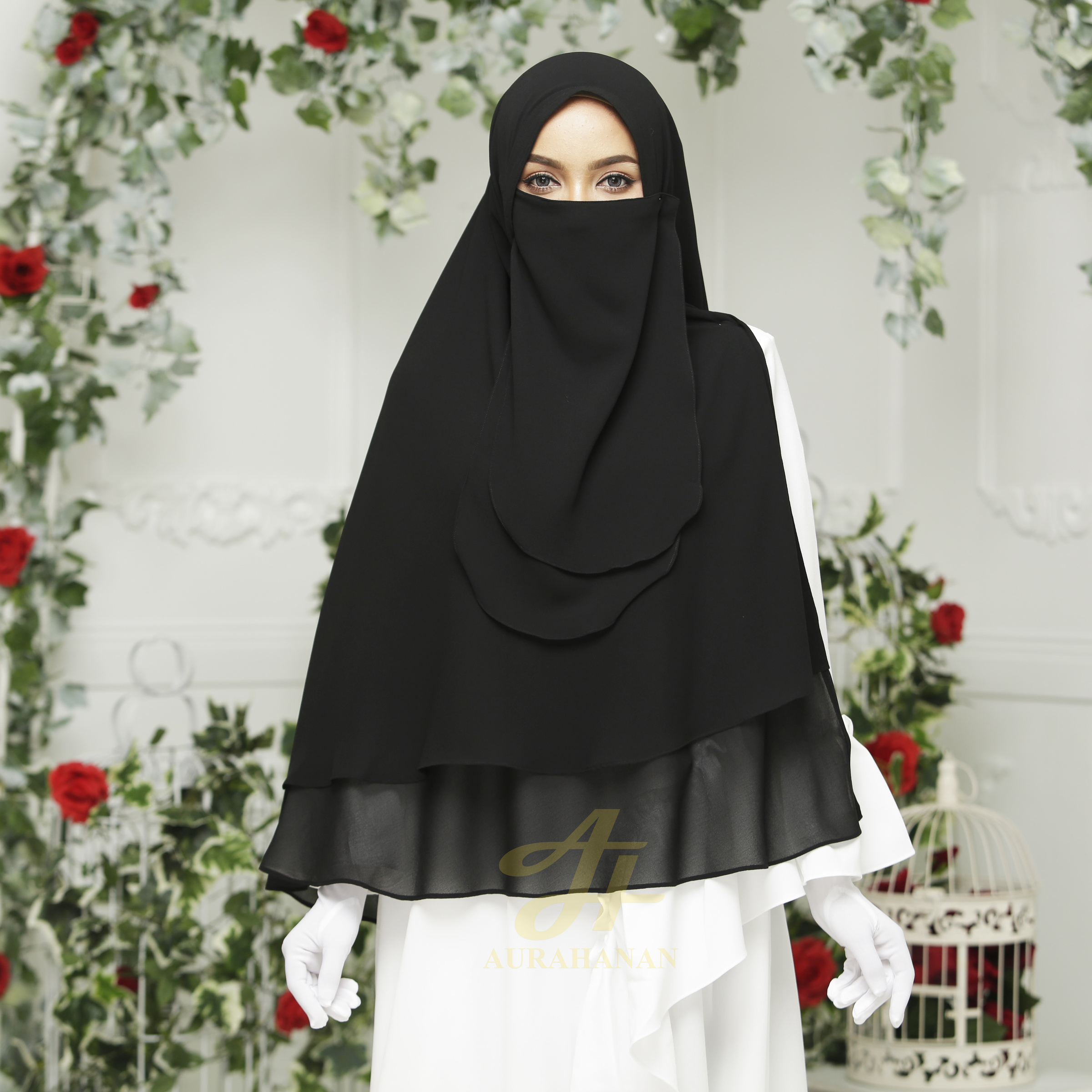 Khimar Niqab Sophea Basic in Orign Black - AURAHANAN ...