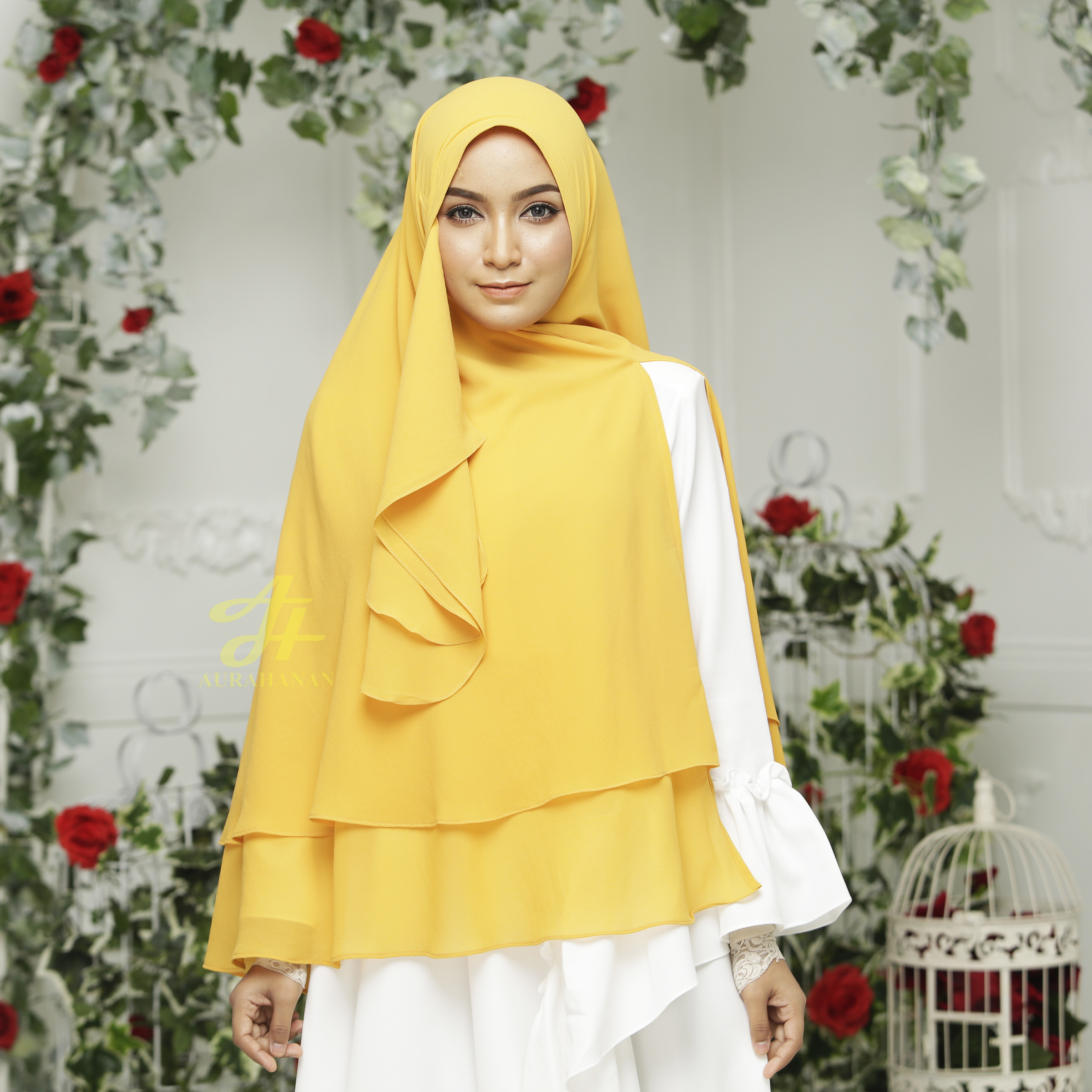Khimar Niqab  Sophea Basic in Golden Yellow AURAHANAN 