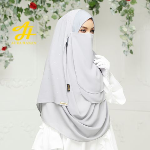 Hijab Niqab Letiza Premiera - Grey.jpg