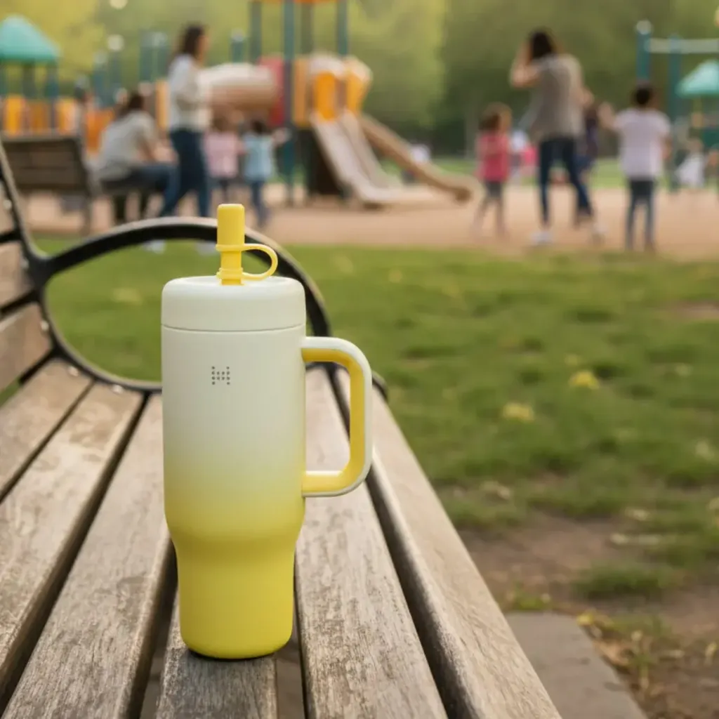 tumbler_on_bench_in_park