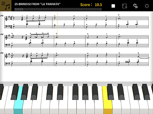 Music score screen