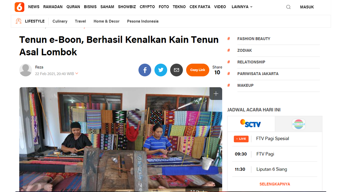 Tenun e-Boon, Berhasil Kenalkan Kain Tenun Asal Lombok