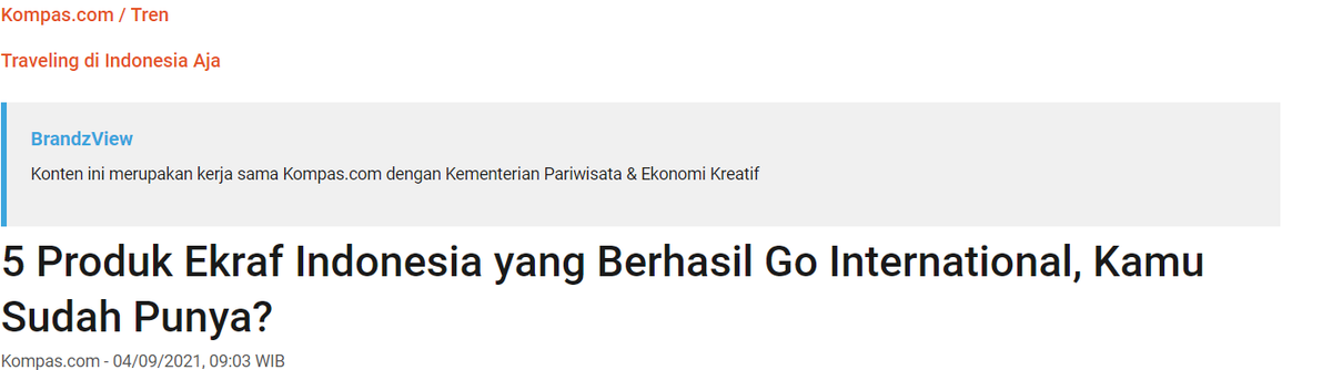 5 Produk Ekraf Indonesia yang Berhasil Go International, Kamu Sudah Punya?