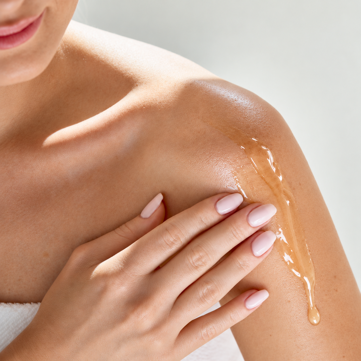 Glowing Shoulder Serum Application