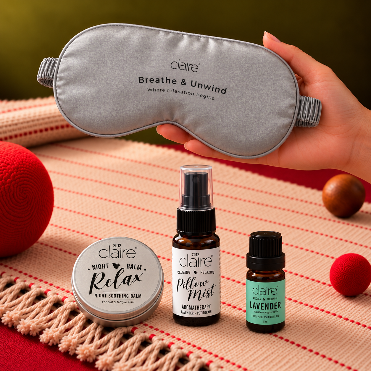 Cozy Claire Gray Eye Mask Set