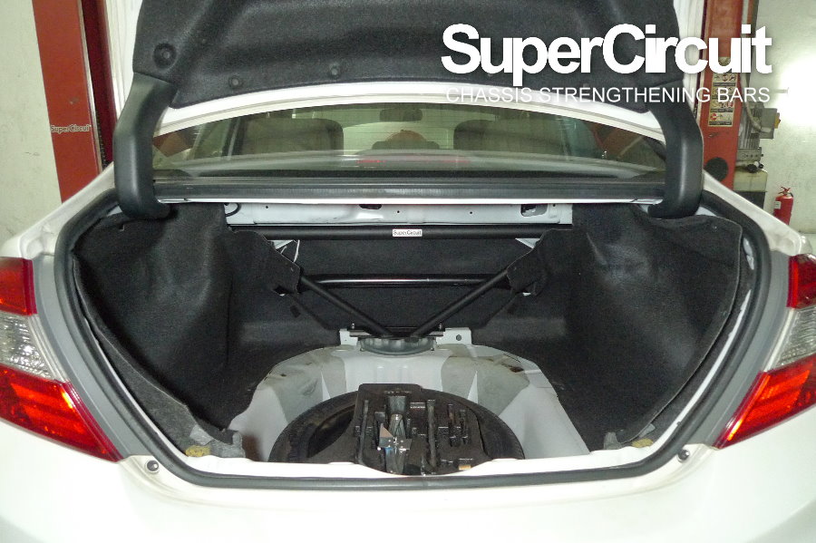 Honda Civic FB Rear Strut Bar/ Rear Compartment Brace by SUPERCIRCUIT BARS