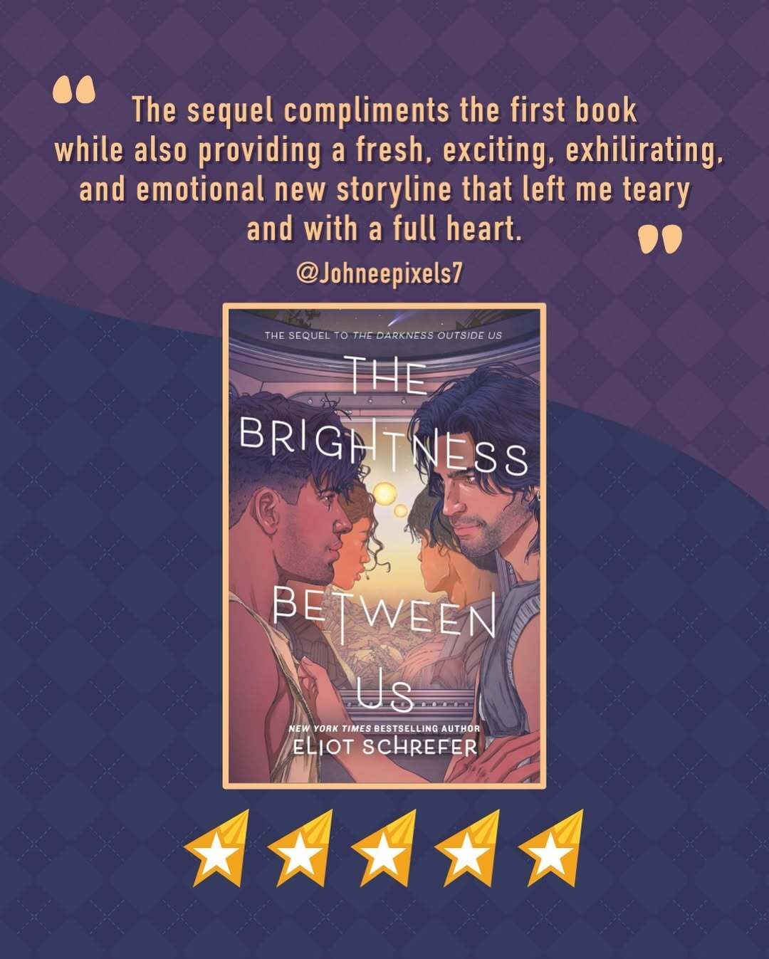 The Brightness Between Us is the sequel to The Darkness Outside Us, and I am enamoured. As usual, I finished the book at an ungodly hour at 1am last night, tears flowing down my face as I was rapt with all th