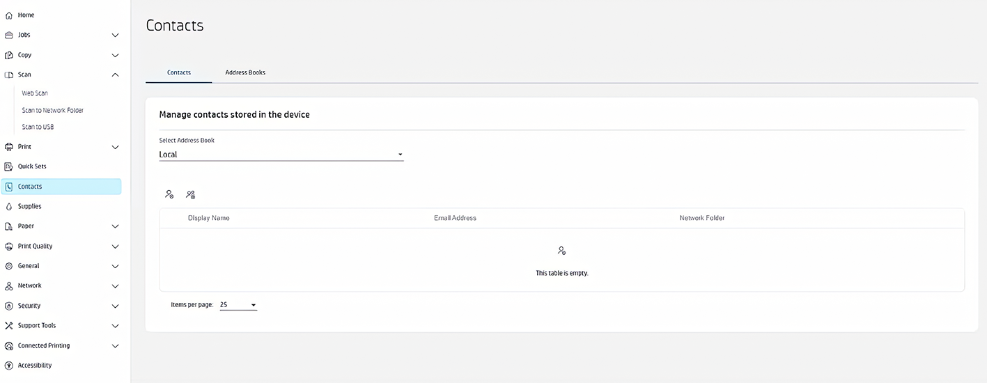 Contacts Management Page