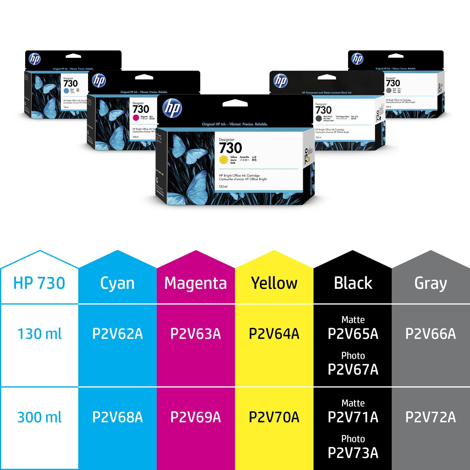 HP 730 Ink Cartridges