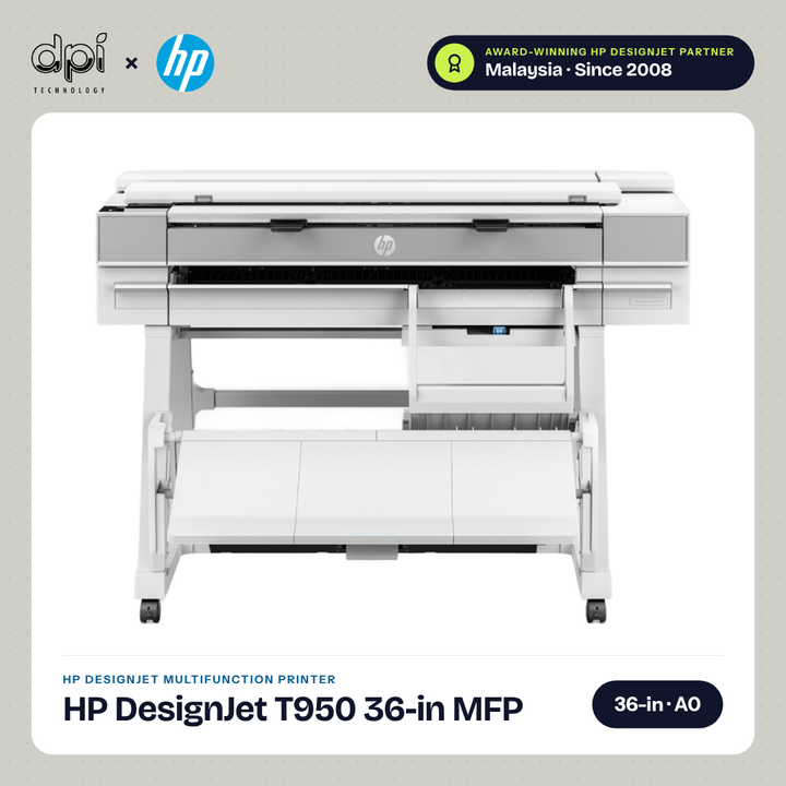 HP DesignJet T950 36-inch A0 multifunction plotter with scanner