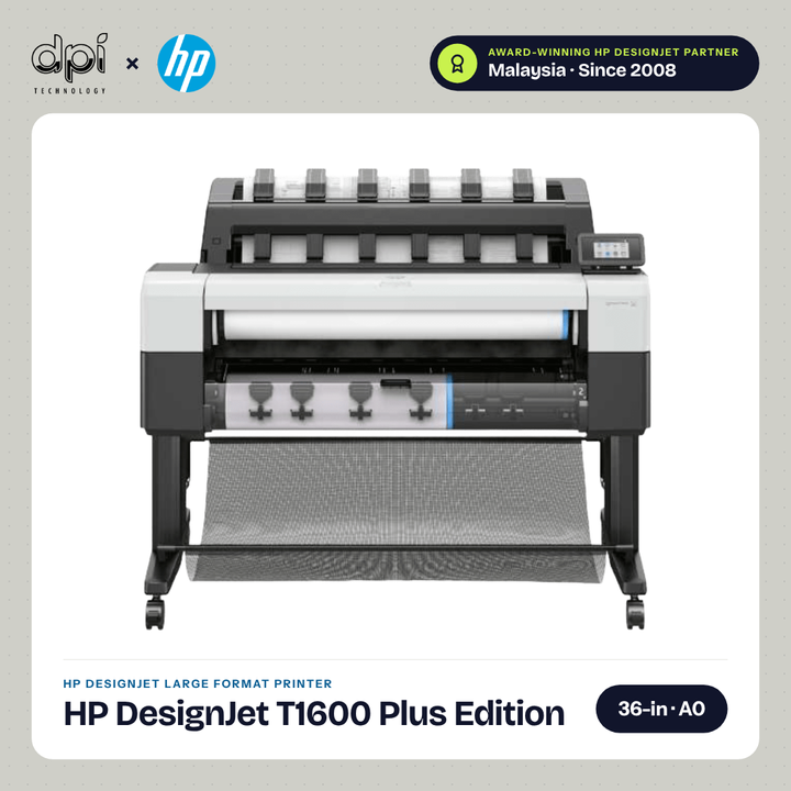 HP DesignJet T1600dr 36in PostScript Plus Printer
