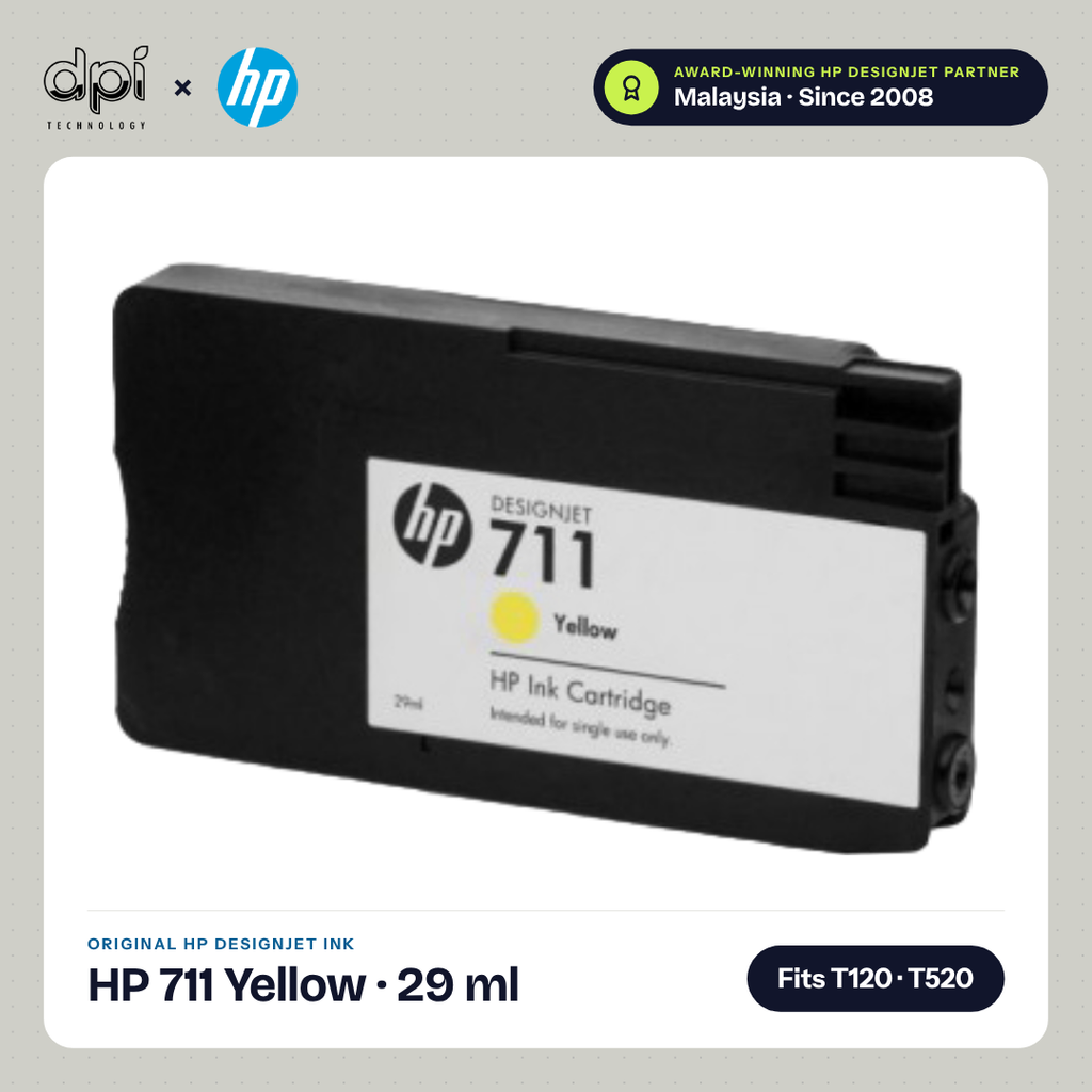 HP 711 DesignJet yellow ink cartridge, 29 ml