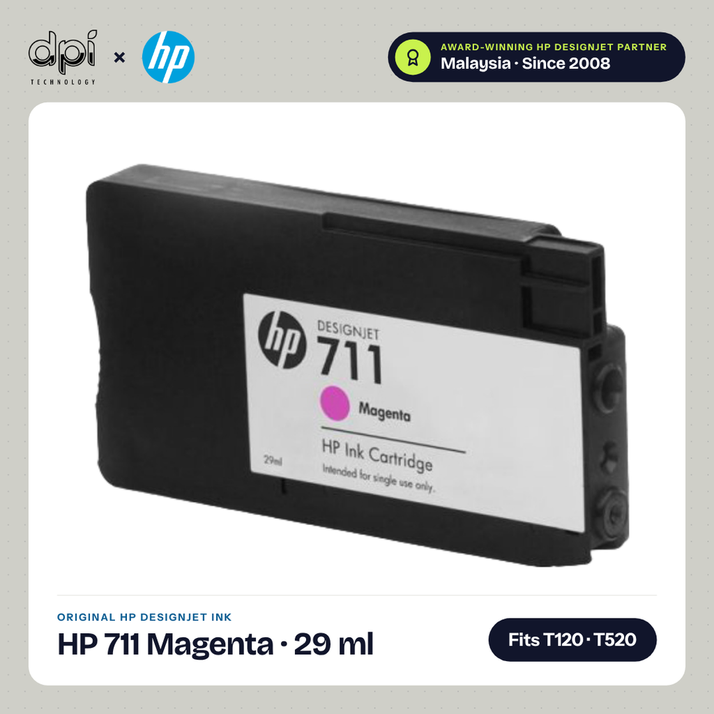 HP 711 DesignJet magenta ink cartridge, 29 ml