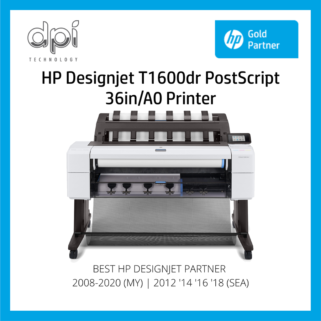 HP Designjet T1600dr 36in PostScript Printer (3EK13A)