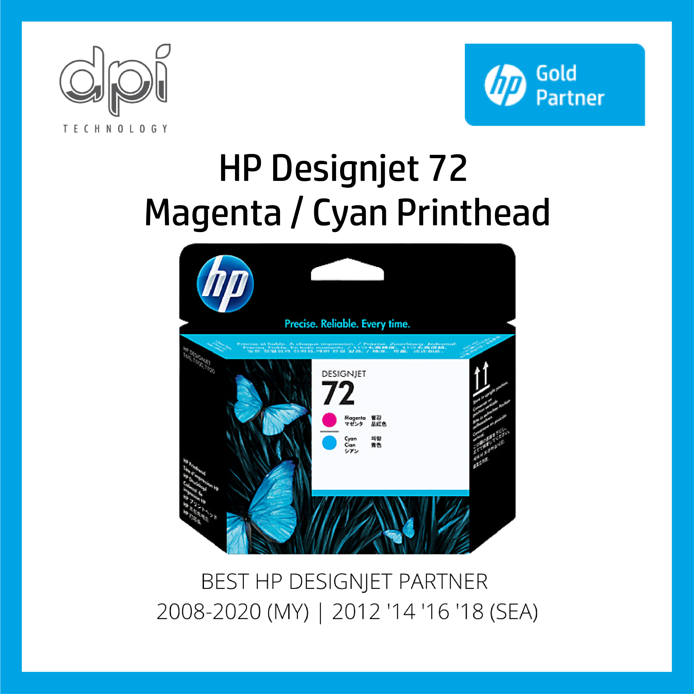 HP 72 Magenta and Cyan Printhead (C9383A) - For HP Designjet T770 / T790 /  T1200 / T1300 / T2300 Series Printer – HP Designjet & Autodesk | DPI  Technology Sdn Bhd