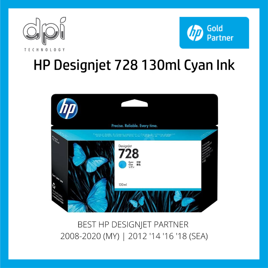 HP Designjet T730 & T830 Printer Cyan Ink