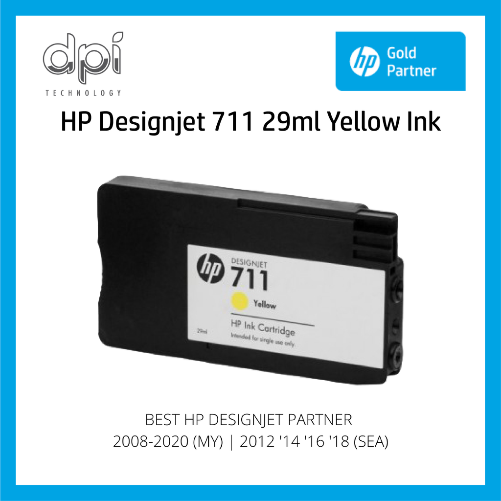 HP Designjet T120 / T130 / T520 / T530 Printer Yellow Ink