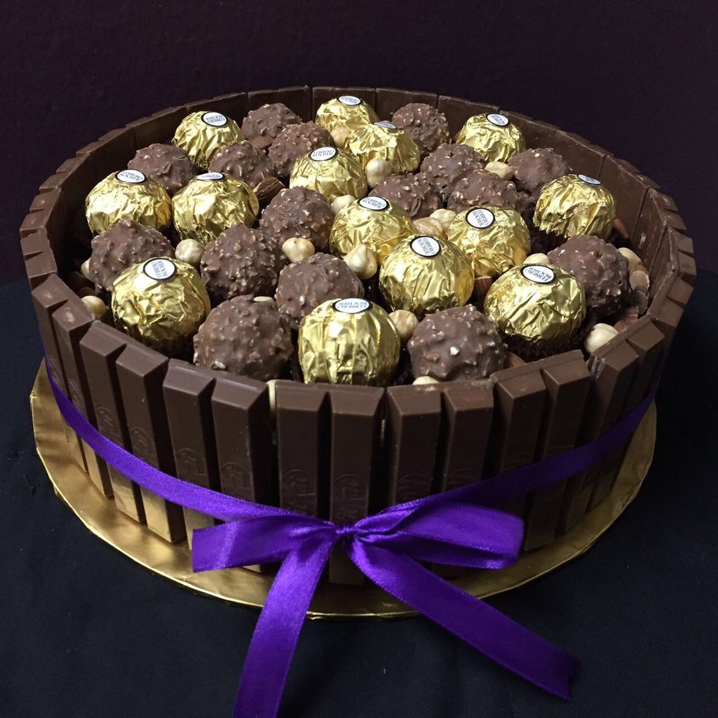 Ferrero Rocher And Kitkat Cake KitKat Cake with Ferrero Rocher (3 days notice) – Swich Cafe