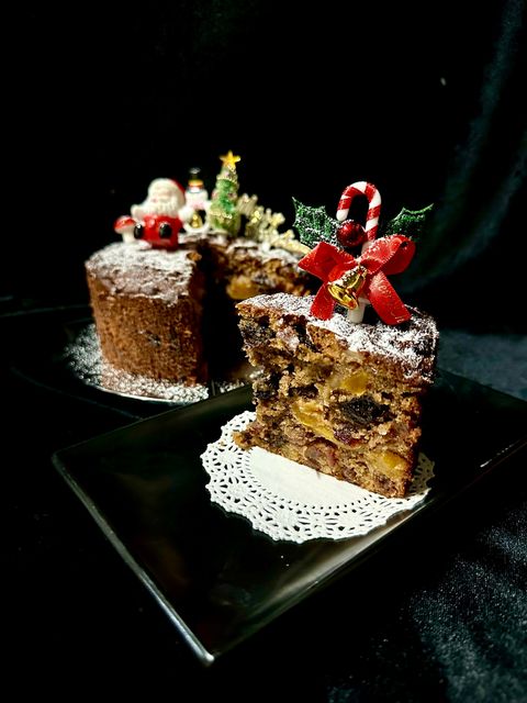 Brandy Fruit Cake with Berries