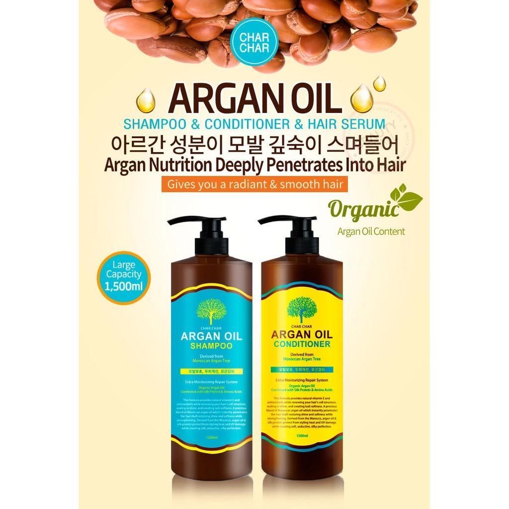 Evas Char Char Argan Oil Shampoo Conditioner 1500ml Larmoire Beauty Cosmetic Fashion