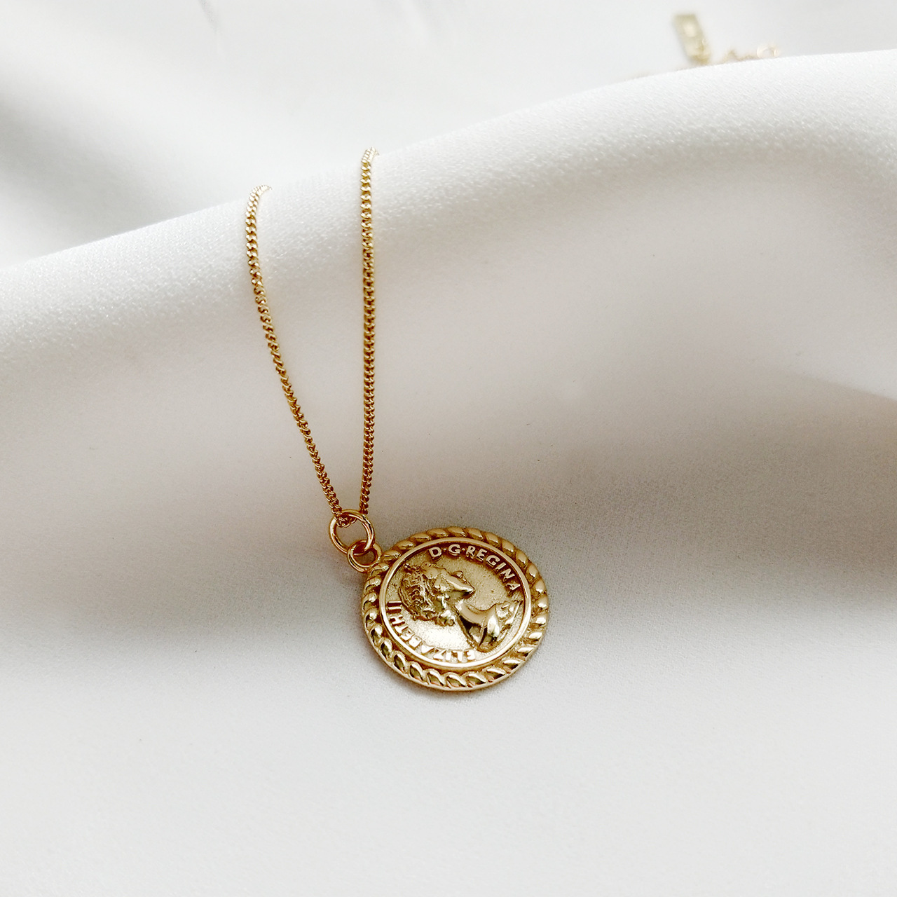 2015 One Penny Coin Necklace, 9th Anniversary Gift- Rose Gold
