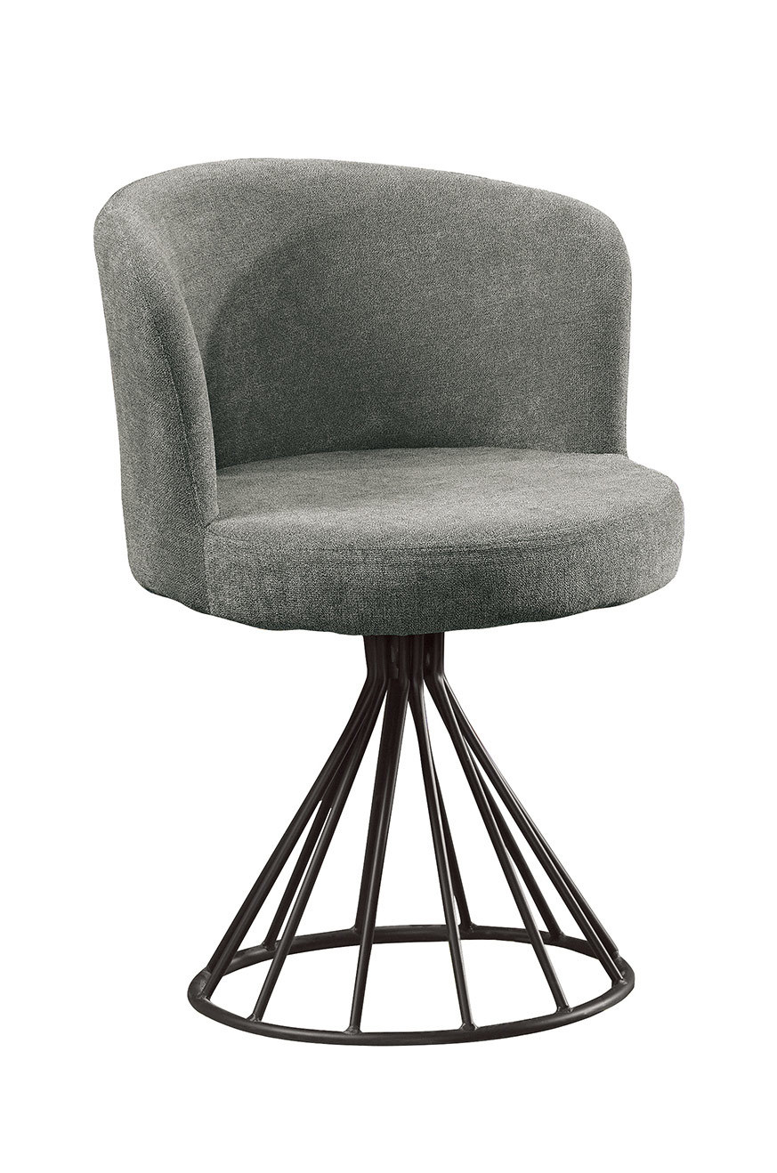 圓座椅設計感-棕灰色布旋轉餐椅CH902-11(吉揚家具桃園家具店).jpg