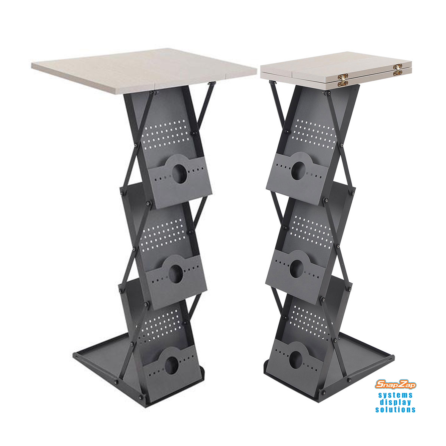 Brochure Stand A4 3 Layer Table Top SnapZap Systems Display Solutions