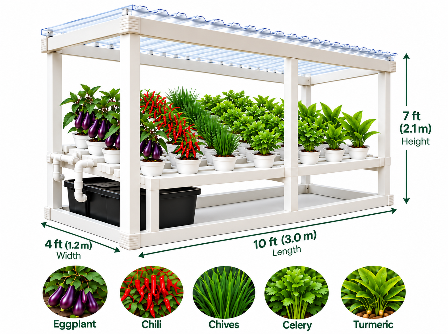 Toclan Fruity Grow Rack — compact 10 ft by 4 ft growing system