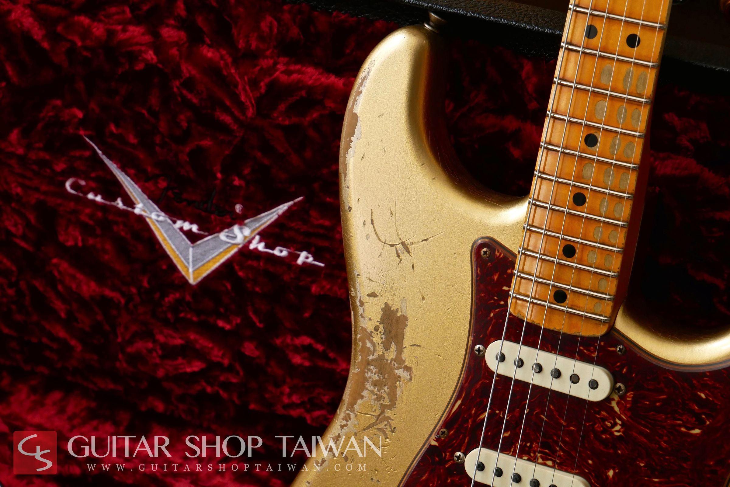 全新2021 Fender Custom Shop 1969 Stratocaster Heavy Relic HSS-Aztec Gold