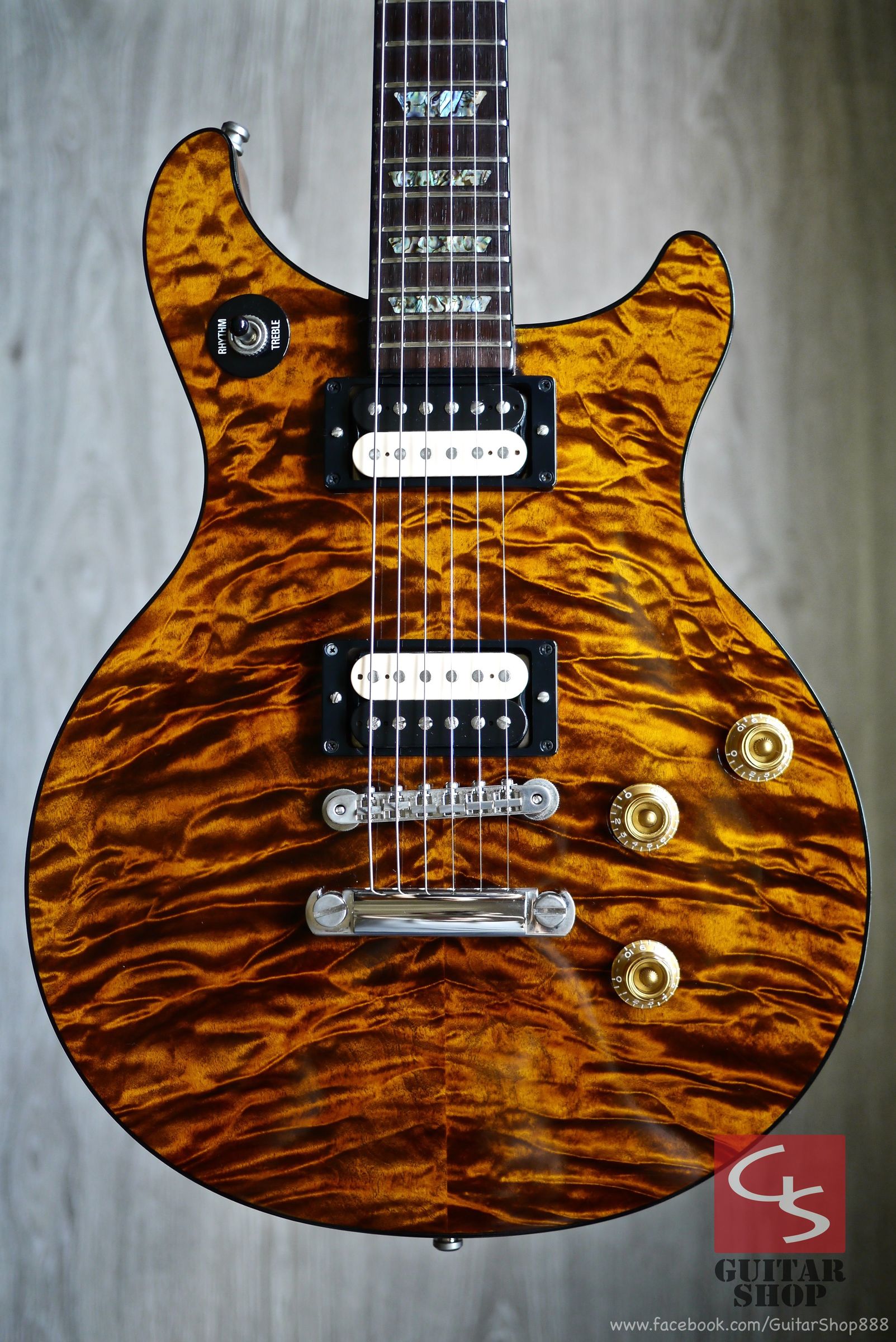 稀有逸品Gibson Custom Shop Tak Matsumoto DC Quilt Top Brown Burst 