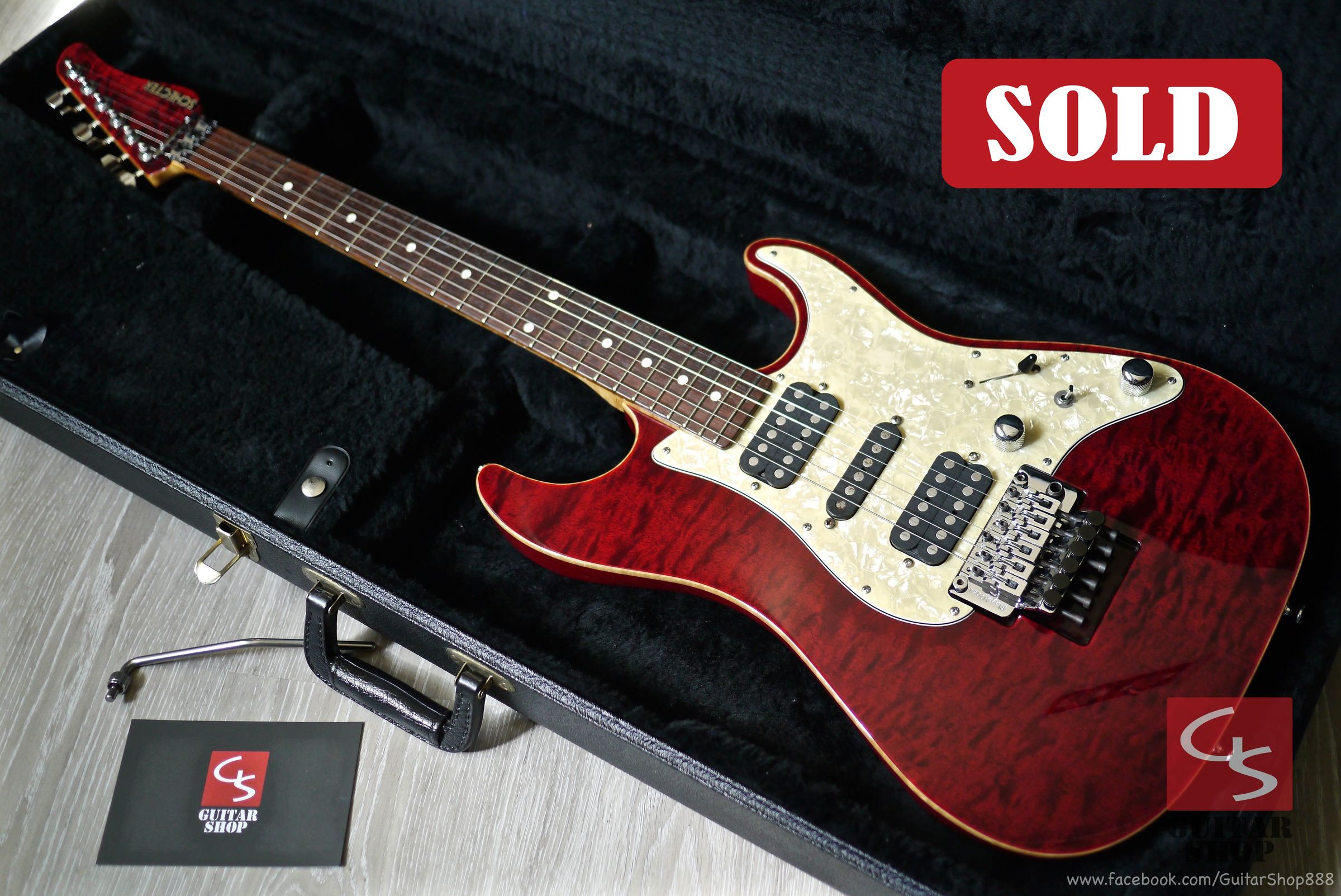 Schecter EX-V-22 CTM Grade Black Cherry – Guitar Shop Taiwan